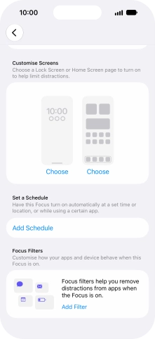 Press Add Schedule and follow the instructions on the screen to select settings for automatic activation of Do Not Disturb.