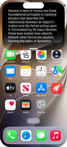 Ask questions or ask Siri to find information on the internet.