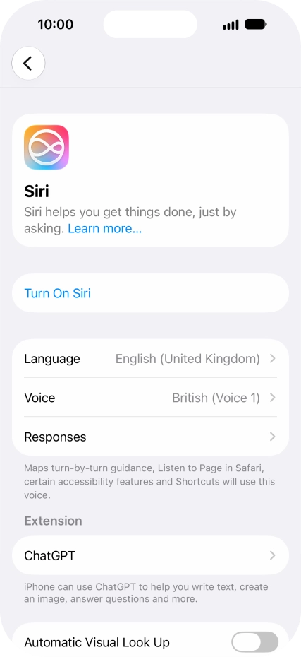 If it's the first time you use Siri AI, press Turn On Siri.