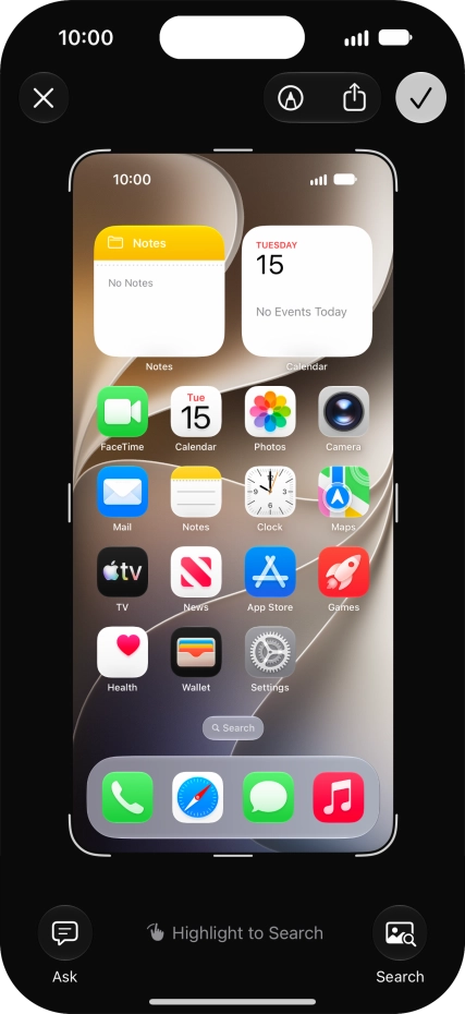 Follow the instructions on the screen to edit and save your screenshot.