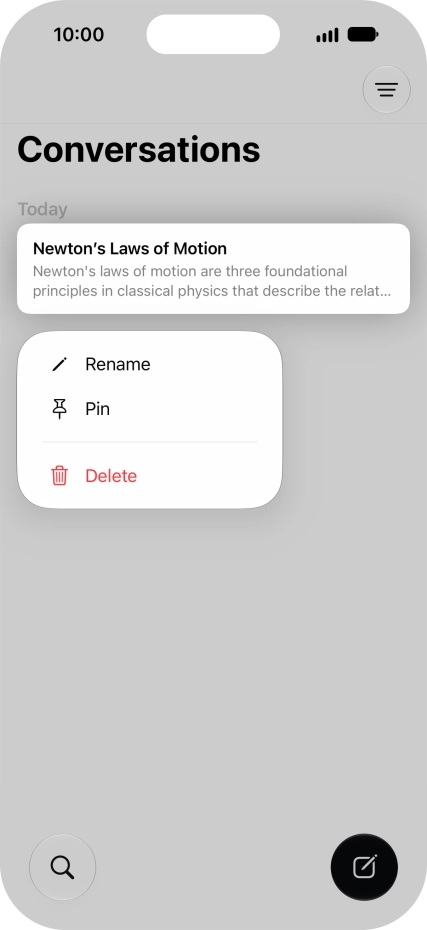 Press Rename and follow the instructions on the screen to rename the conversation.