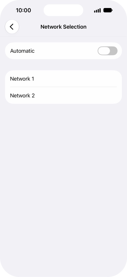 If you turn off the function, press the required network.