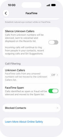 Press Unknown Callers.