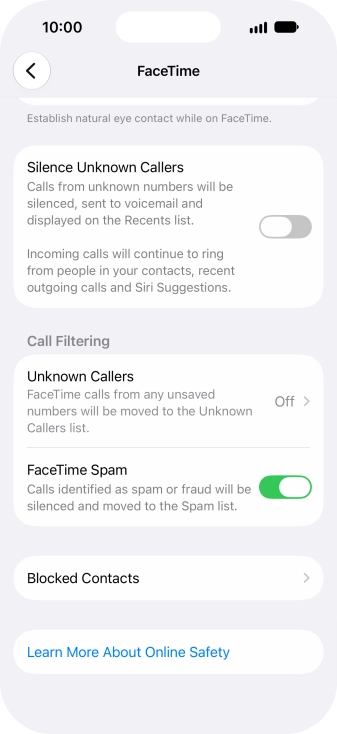 Press Unknown Callers.