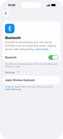 Press the required Bluetooth device and follow the instructions on the screen to pair the device with your phone.
