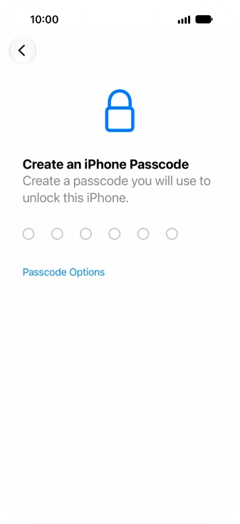 Press Passcode Options.