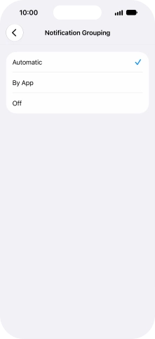 Press the required setting.