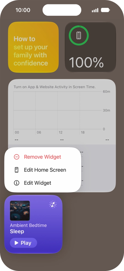 Press Remove Widget.