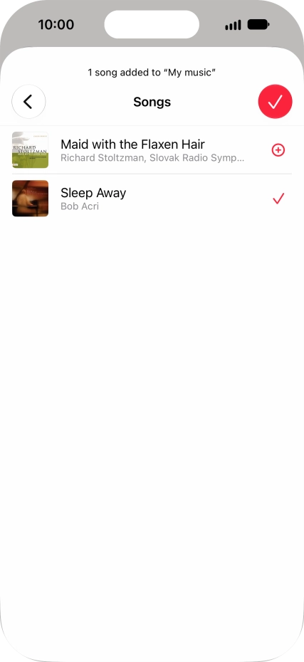 Press the confirm icon.