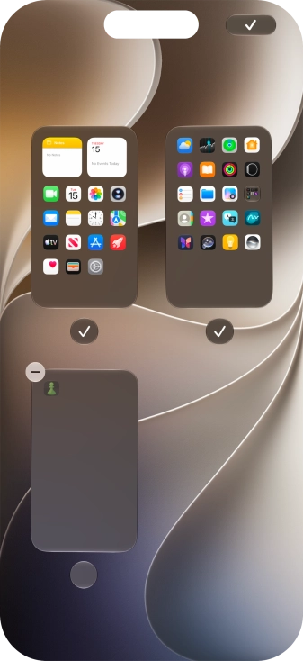 Press the delete icon next to the required home screen page.