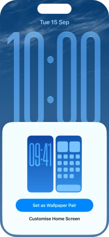 To use the same colour theme on the home screen, press Set as Wallpaper Pair.