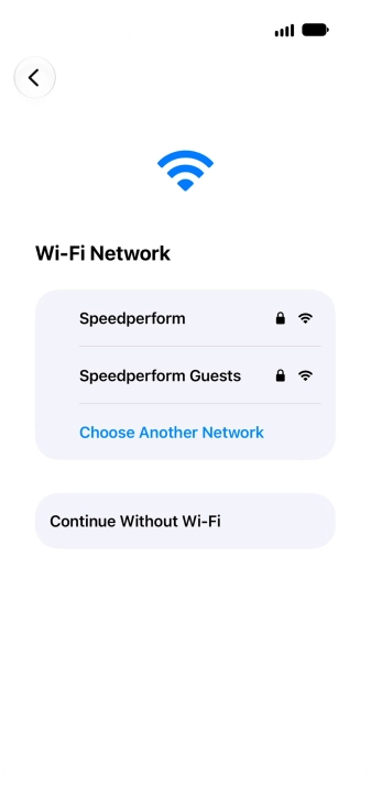 Press the required Wi-Fi network.
