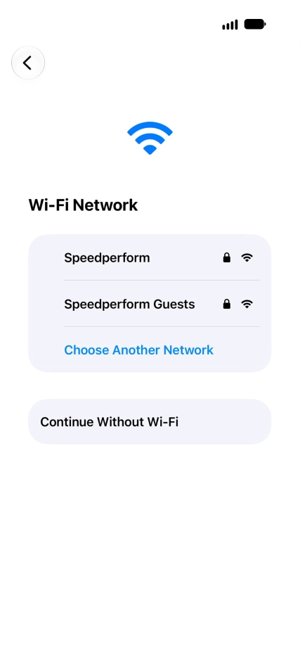 Press the required Wi-Fi network.