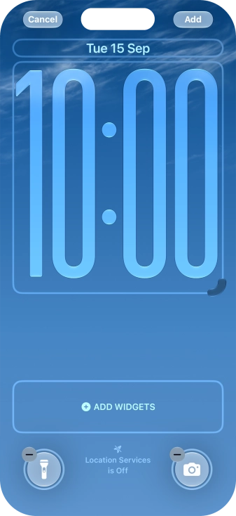 To customise the way the lock screen date is displayed, press the date widget and follow the instructions on the screen to select the required widget display mode.