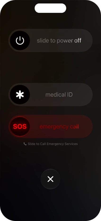 Press and drag the power off icon right.
