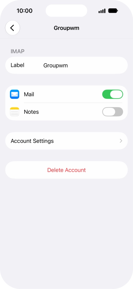 Press Account Settings.