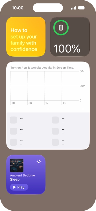 Press and hold the required widget until a pop-up menu is displayed.