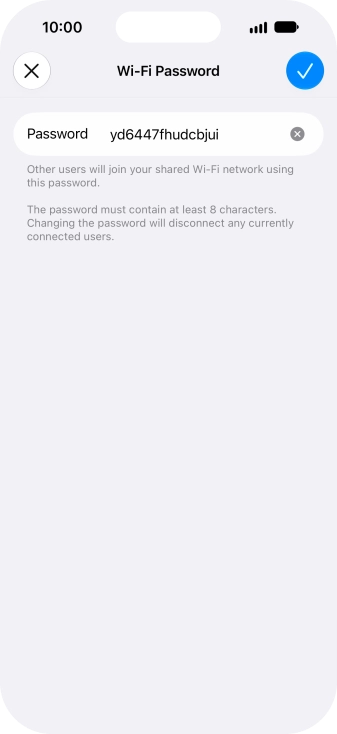 Press the confirm icon.