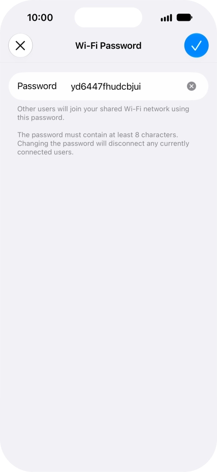 Press the confirm icon.