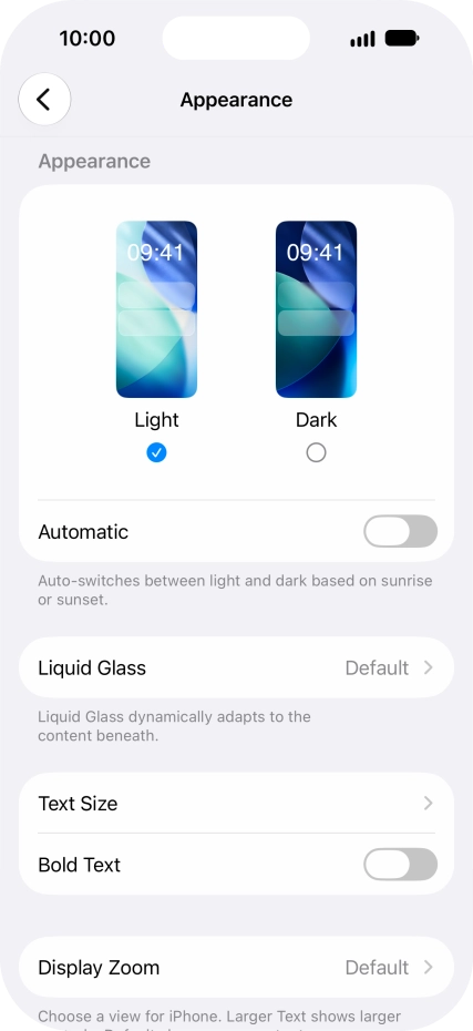 Press Dark.