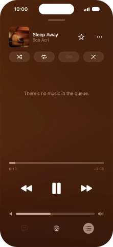 Press the shuffle icon to turn the function on or off.