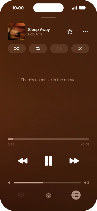 Press the shuffle icon to turn the function on or off.