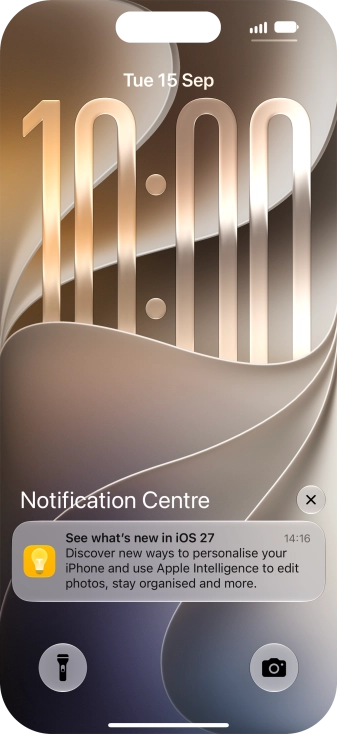 Press the required notification and follow the instructions on the screen to use the selected function.