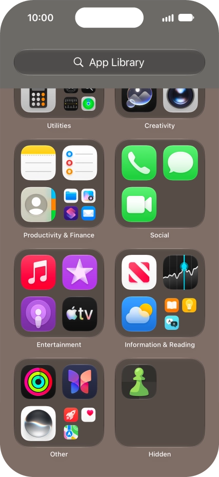 Press and hold the required app.