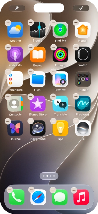 Press the home screen icon.