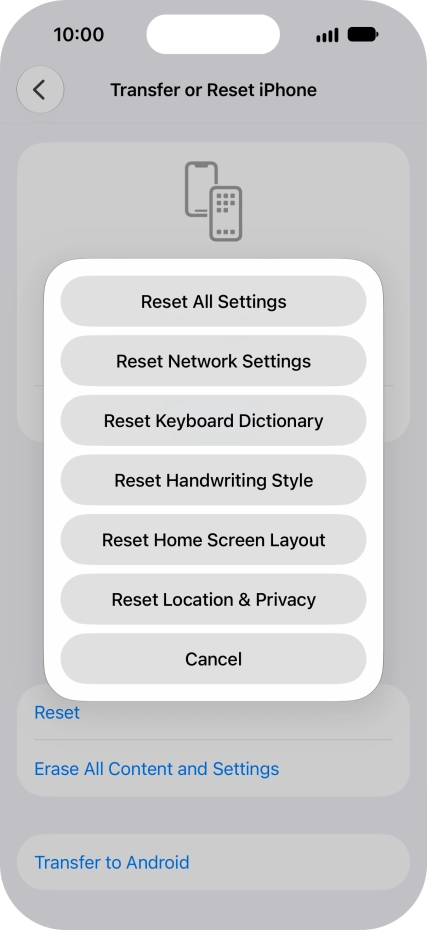 Press Reset All Settings.