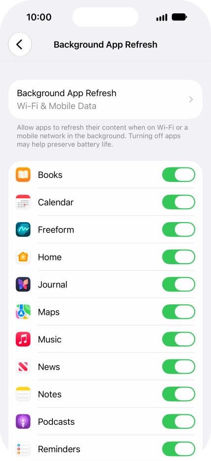 Press Background App Refresh.