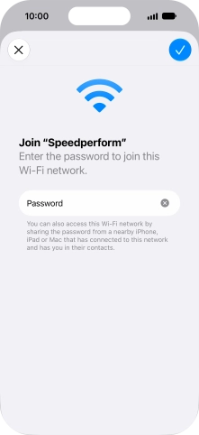Press the confirm icon.