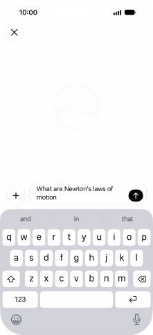 Follow the instructions on the screen to type or speak the required question. You can also attach pictures or documents and ask questions to them.