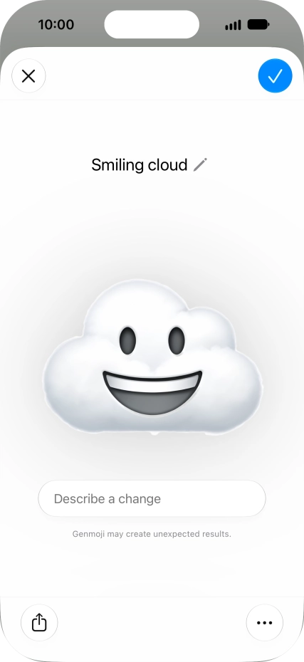 To add or change something about your Genmoji, press Describe a change and follow the instructions on the screen to describe the required changes.