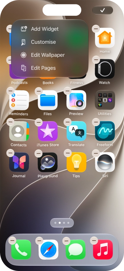 Press Customise.