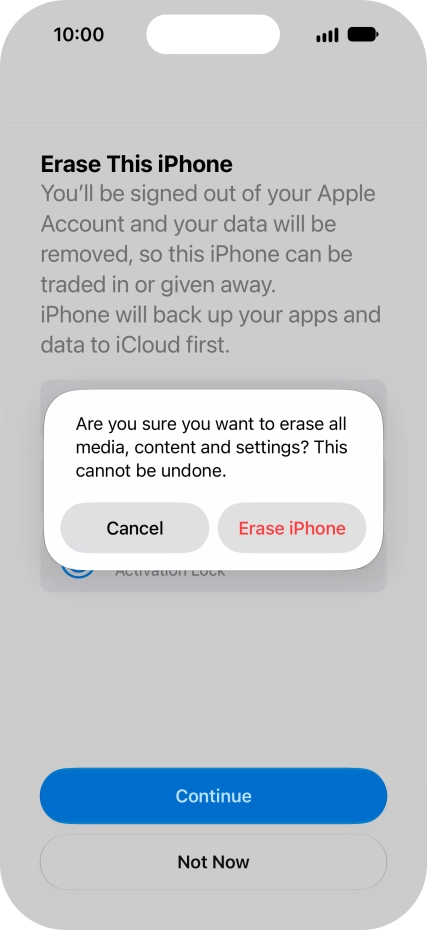 Press Erase iPhone.