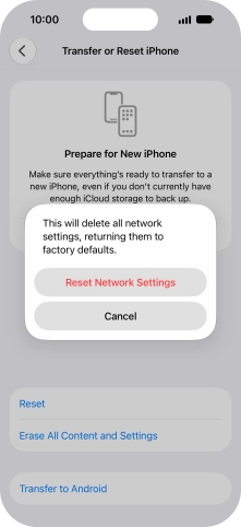 Press Reset Network Settings.