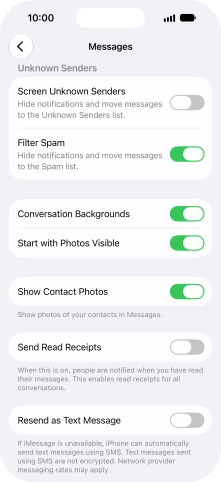 Press the indicator next to 