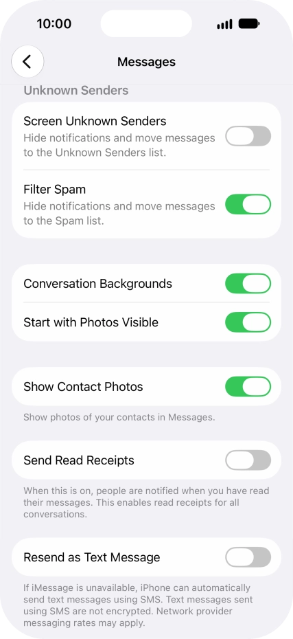 Press the indicator next to 