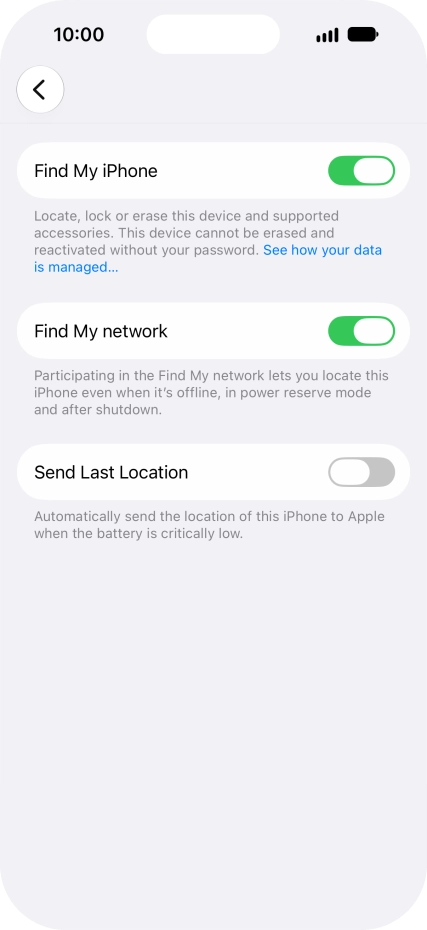 Press the indicator next to 