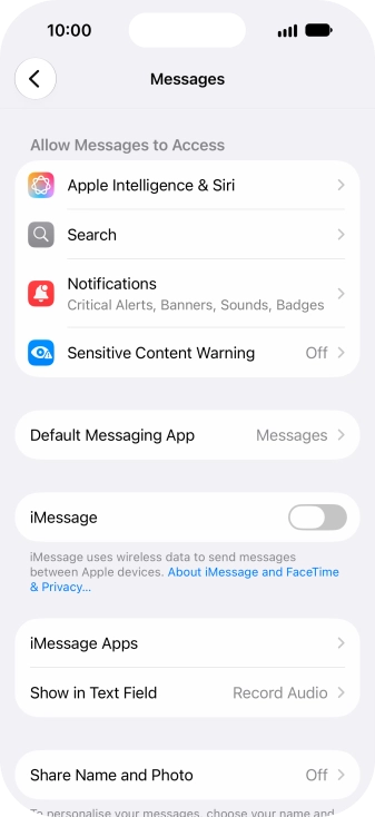 Press the indicator next to 