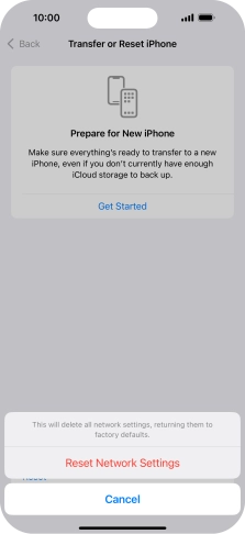 Press Reset Network Settings.