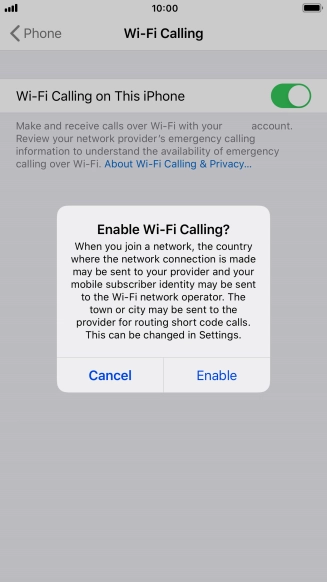 If you turn on the function, press Enable.