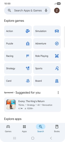 Press the search field. Press the search field.