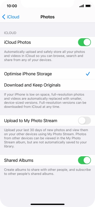 Press the indicator next to 