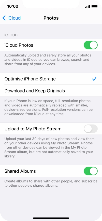 Press the indicator next to 