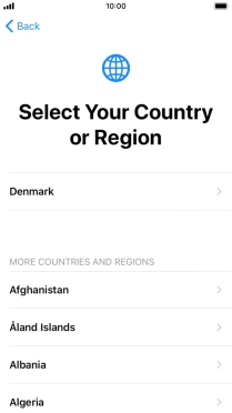 Press the required country or area.