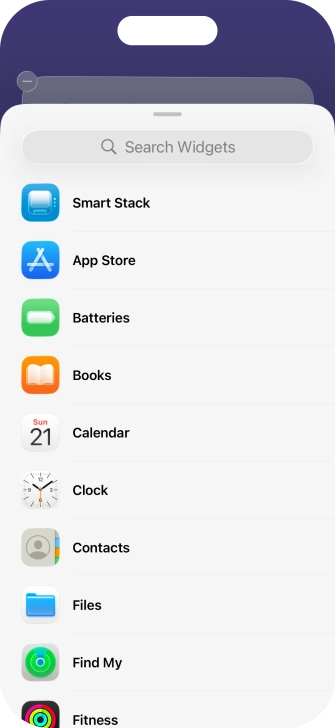 Press the required widget.