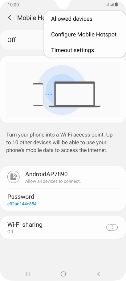 Press Configure Mobile Hotspot.