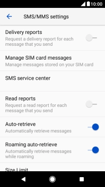 Press SMS service center.
